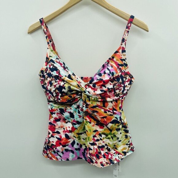 Bleu Rod Beattie Womens Size 8 D-Cup Party Animal Twist-Front Tankini Top 1661 - Picture 3 of 8